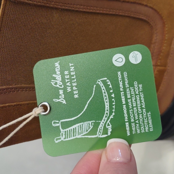 Sam Edelman Lulia Whiskey Cognac Water-repellent Black Leather Lug Boots 8 1/2 M - Picture 9 of 9